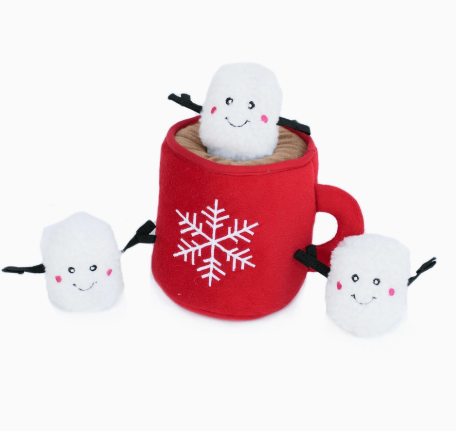 Holiday Zippy Burrow - Hot Cocoa - Jouet de Noël pour chien