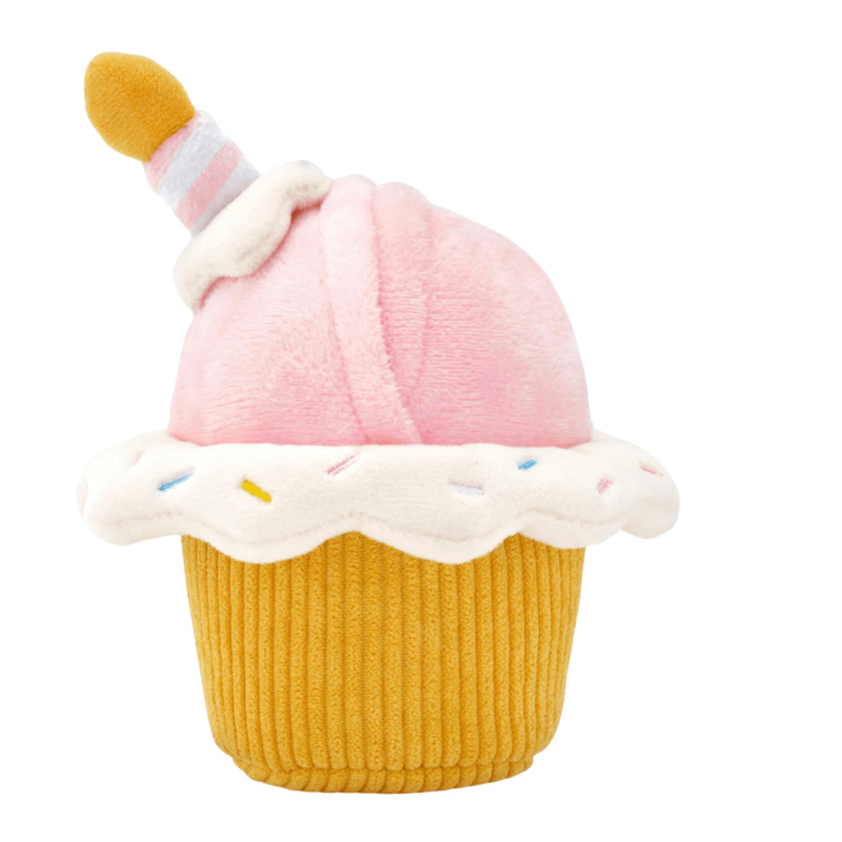 Peluche interactive Cupcake pour chien – jouet de fouille en tissu doux, conçu pour stimuler l’odorat et l’intelligence tout en offrant un moment ludique.
