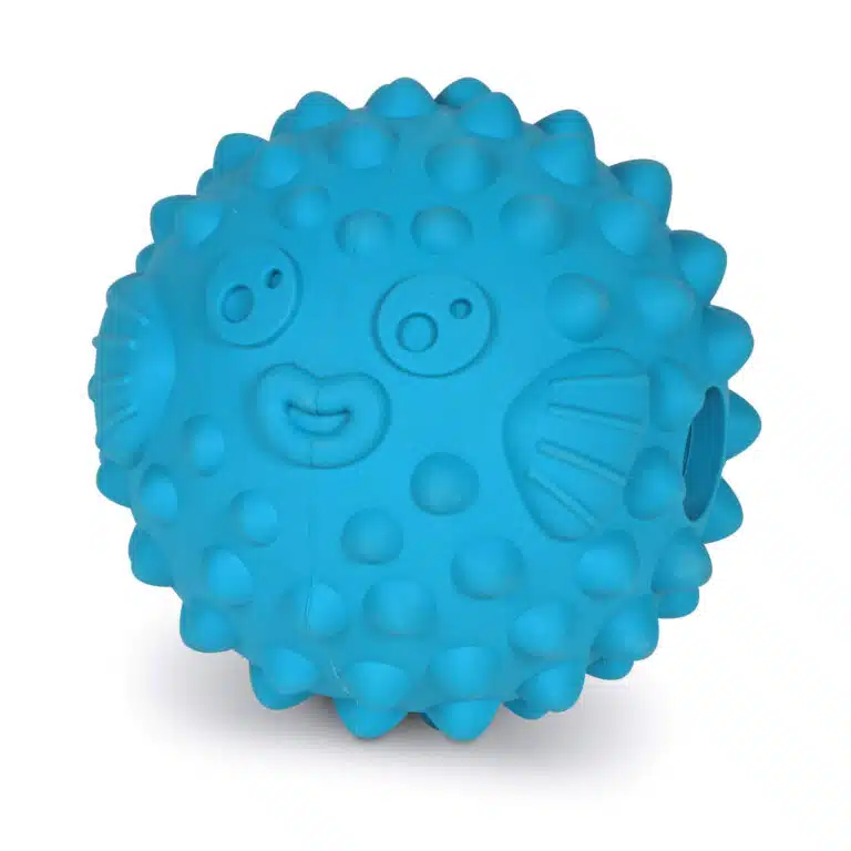 Brightkins Distributeur de friandises Tough & Tumble grand poisson-globe, jouet pour chien, distributeur de friandises, jouet interactif, stimulation cérébrale, cadeau, jouet d'anniversaire pour chien