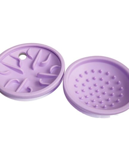 Tapis de léchage silicone ouvert avec texture pour pâtée et beurre de cacahuète