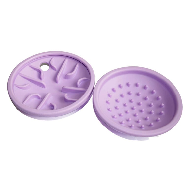 Tapis de léchage silicone ouvert avec texture pour pâtée et beurre de cacahuète