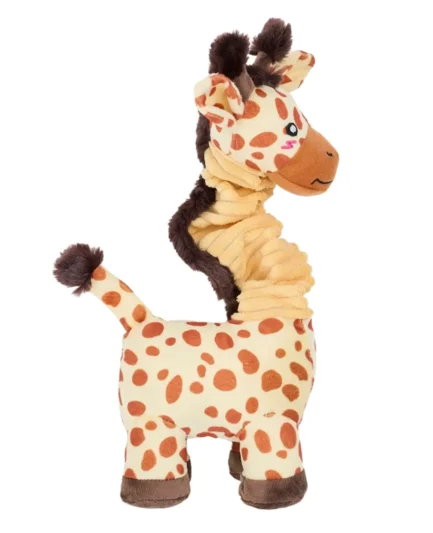 Peluche chien avec cou extensible en forme de girafe tachetée ZippyPaws sur fond blanc